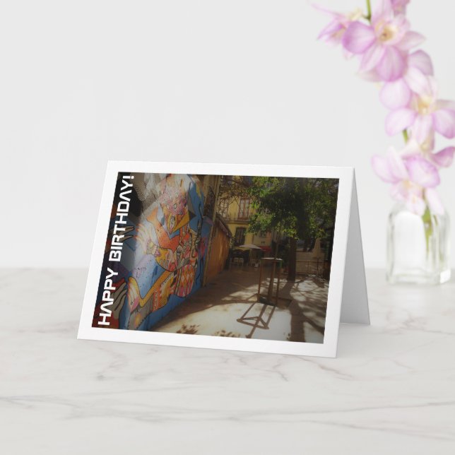 Valencian Street Art, España Card (Orchid)