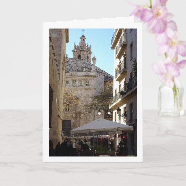 Valencian Street Portrait, España Card (Orchid)