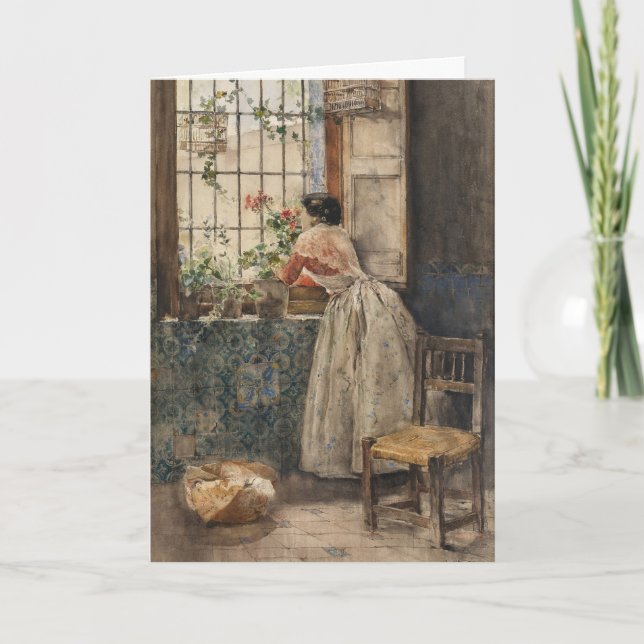 Valenciana a la Reja | Joaquín Sorolla Card (Front)