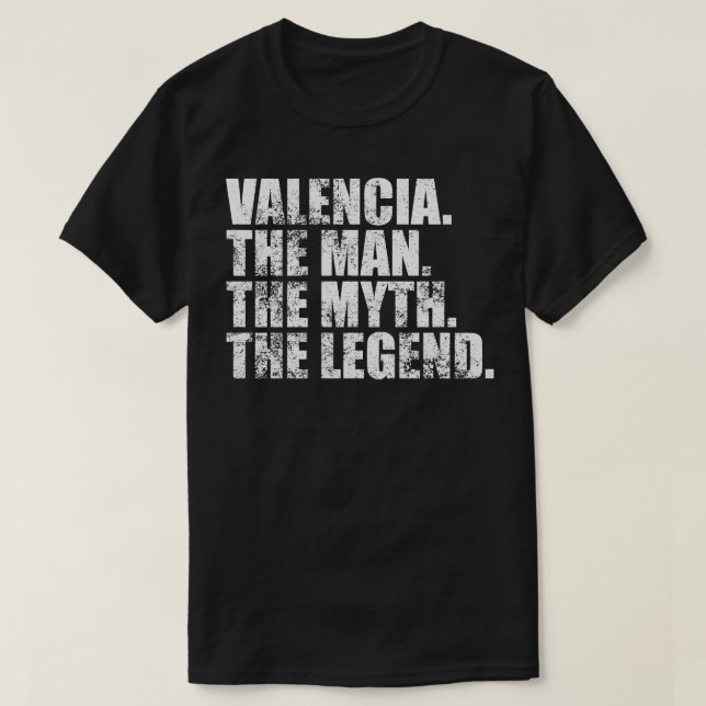 ValenciaValencia Family name Valencia last Name Va T-Shirt (Design Front)