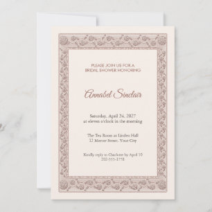 Valenciennes Insertion Bridal Shower Invitation