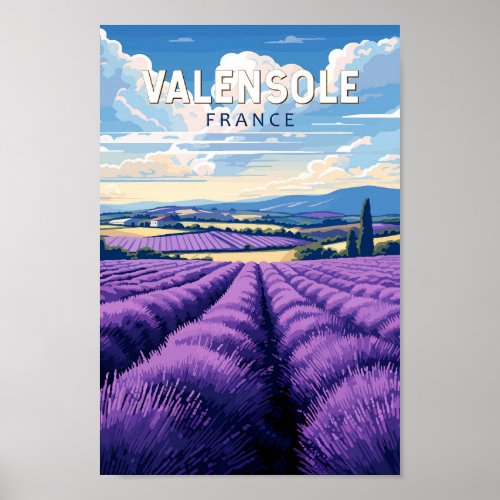 Valensole France Travel Art Vintage Poster