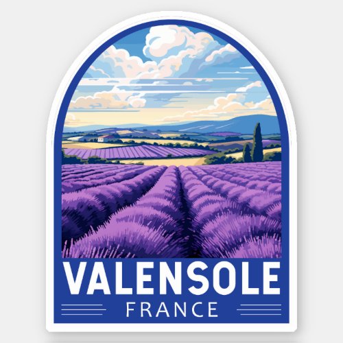 Valensole France Travel Art Vintage Sticker