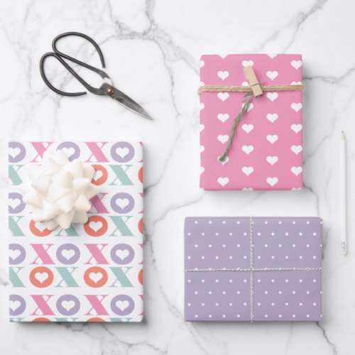Valentiens day heart pattern wrapping paper sheet