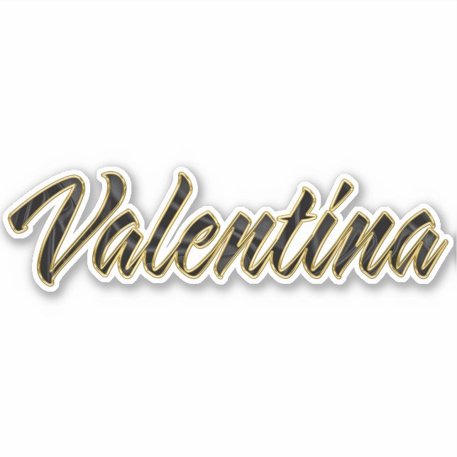 Valentina black gold lettering sticker (Front)