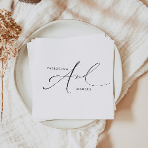 VALENTINA Chic Elegant Calligraphy Script Wedding Napkins