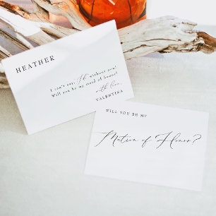 VALENTINA Classic Script Matron of Honor Proposal Invitation