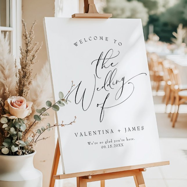 VALENTINA Elegant Minimalist Script Wedding Foam Board (Creator Uploaded)