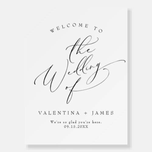 VALENTINA Elegant Minimalist Script Wedding Foam Board