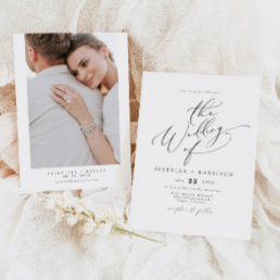 VALENTINA Elegant Minimalist Script Wedding Invitation