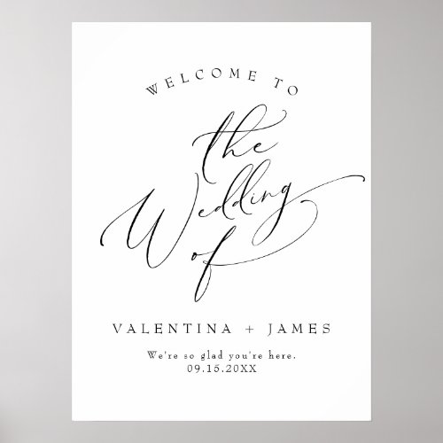 VALENTINA Elegant Minimalist Script Wedding Poster