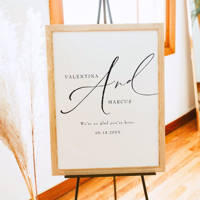 VALENTINA Elegant Minimalist Script Wedding Poster (Creator Uploaded)