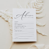 VALENTINA Elegant Script Newlywed Advice Card