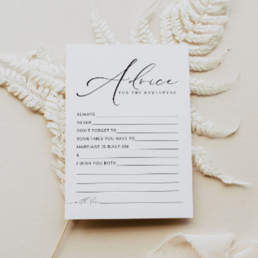 VALENTINA Elegant Script Newlywed Advice Card