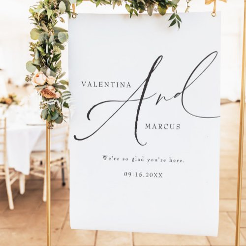 VALENTINA Elegant Script Wedding Welcome Foam Board