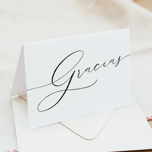 VALENTINA Elegant Typography Script Gracias Thank You Card