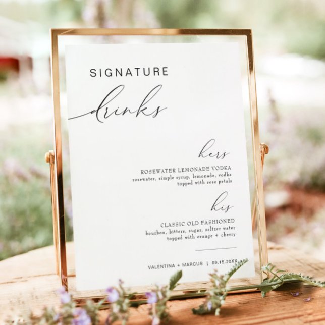 VALENTINA His and Hers Signature Drinks Cocktails Poster (Creator Uploaded)