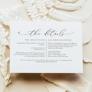 VALENTINA Minimal Script Wedding Details Enclosure Invitation