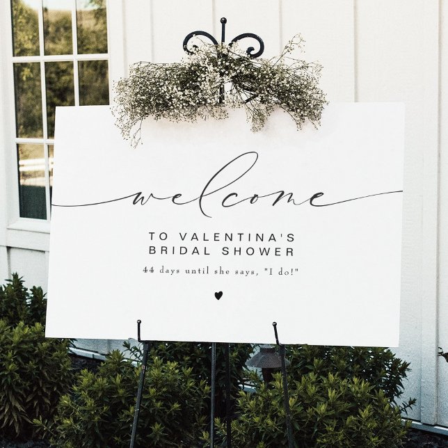 VALENTINA Modern Elegant Script Bridal Shower Foam Board (Creator Uploaded)