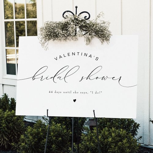 VALENTINA Modern Elegant Script Bridal Shower Foam Board