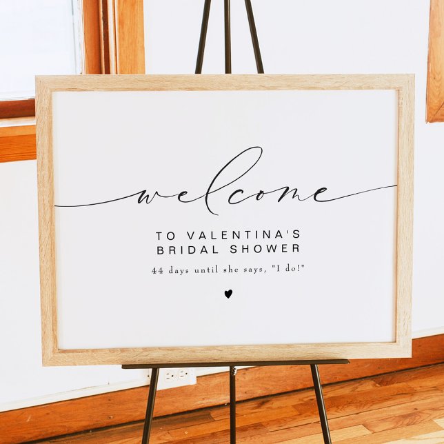 VALENTINA Modern Elegant Script Bridal Shower Poster (Creator Uploaded)