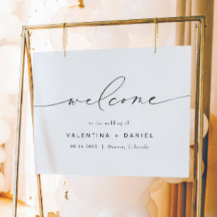 VALENTINA Modern Elegant Script Wedding Welcome Poster