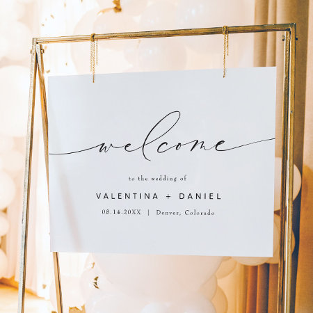 Valentina Modern Elegant Script Wedding Welcome Poster