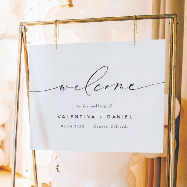 VALENTINA Modern Elegant Script Wedding Welcome Poster (Creator Uploaded)