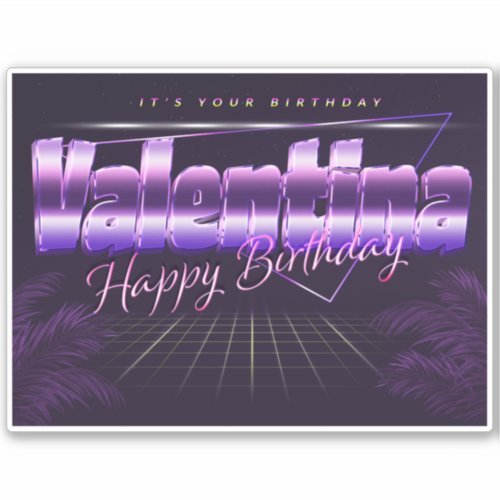 Valentina Name First name retro Sticker Birthday