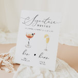 VALENTINA Script Signature Drink Wedding Bar Pedestal Sign<br><div class="desc">This signature drink sign template a elegant script font and a modern minimalist design. The watercolor graphics are handmade and 15 popular drinks are included here in this listing. Click the 'edit using design tool' button in the personalization section to see the drinks that are included. Each drink is hidden...</div>