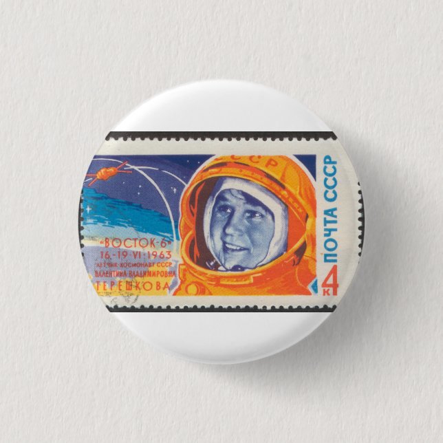 Valentina Vladimirovna 1st Woman in Space Button (Front)