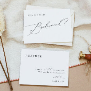 VALENTINA Whimsical Script Bridesmaid Proposal Invitation