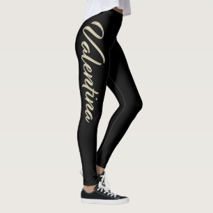 Valentina white gold Handwriting trousers Leggings