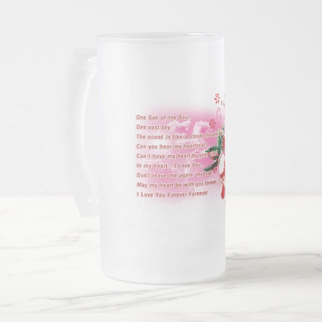 Valentine 2025-Beer Glass Frosted Glass Beer Mug (Front Left)