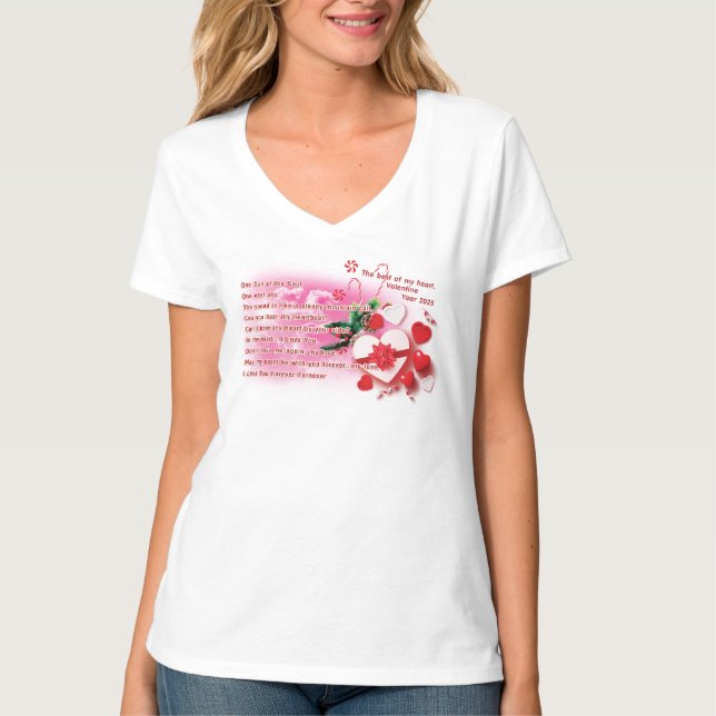 Valentine 2025-ENG Women V-Shirt T-Shirt (Front)