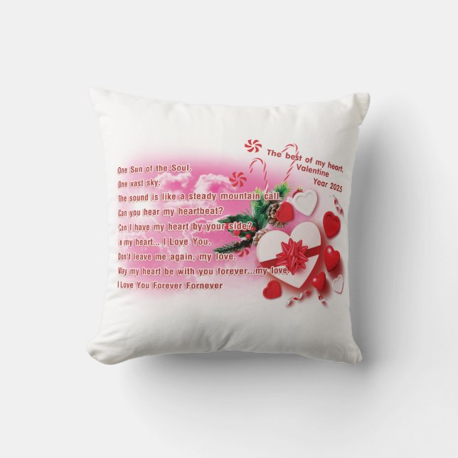 Valentine 2025-Pillow Throw Pillow (Front)