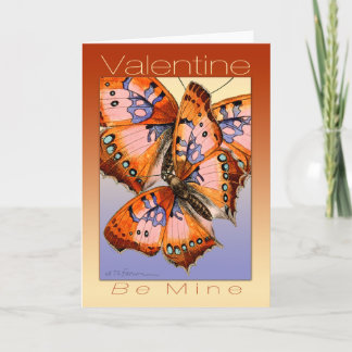 Valentine 2 abstract purple red butterflies card