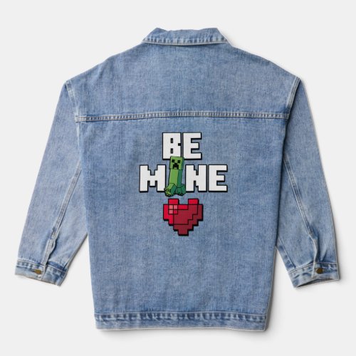 Valentine39s Day Creeper Be Mine Heart Denim Jacket