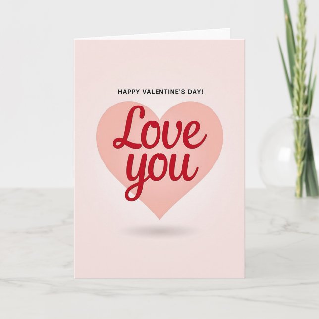 Valentine 3D Love You Card (Front)