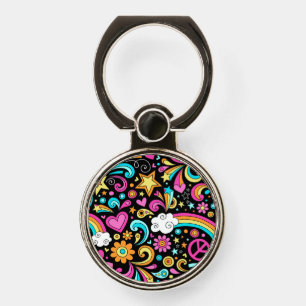 Valentine 60s Hippie Heart    iPhone Ring Stand