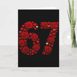 Valentine 67 Meme Rose Hearts Funny Six Seven Vale Card