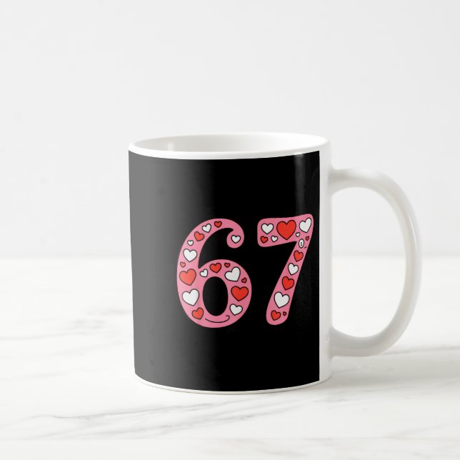 Valentine 67 Meme Six Seven Cute Gen Alpha  Coffee Mug (Right)