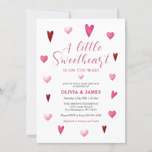 Valentine A Little Sweetheart Baby Shower Invitation
