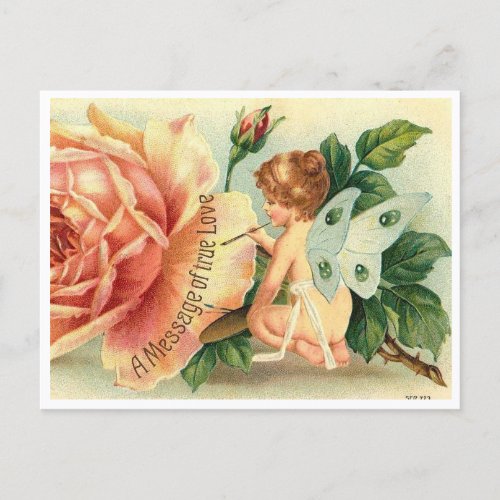 Valentine A Message of True Love Victorian Postcard