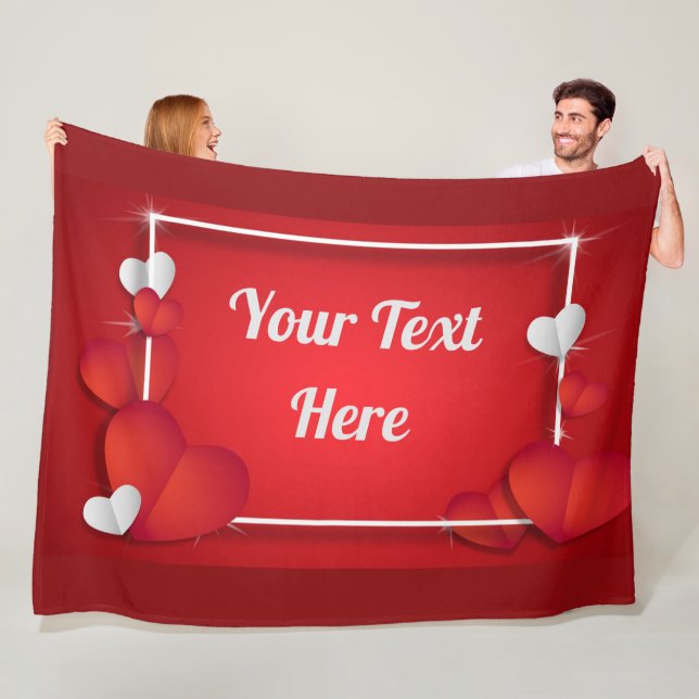 VALENTINE ( Add Your Text) Fleece Blanket (In Situ)