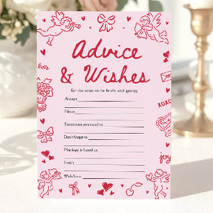 Valentine Advice and Wishes Bridal Shower Game Invitation