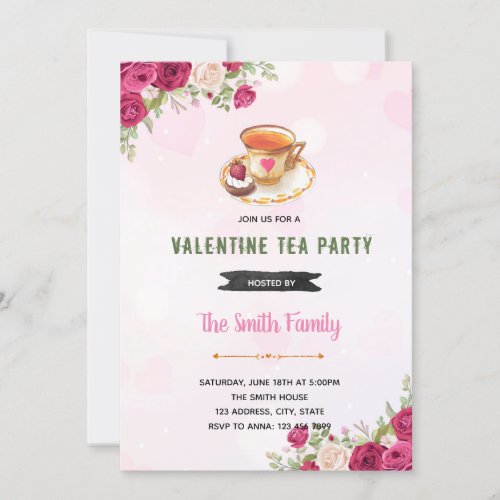 Valentine afternoon tea Invitation