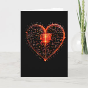 Valentine Algebra, Math, Physics, Chemistry Heart Card