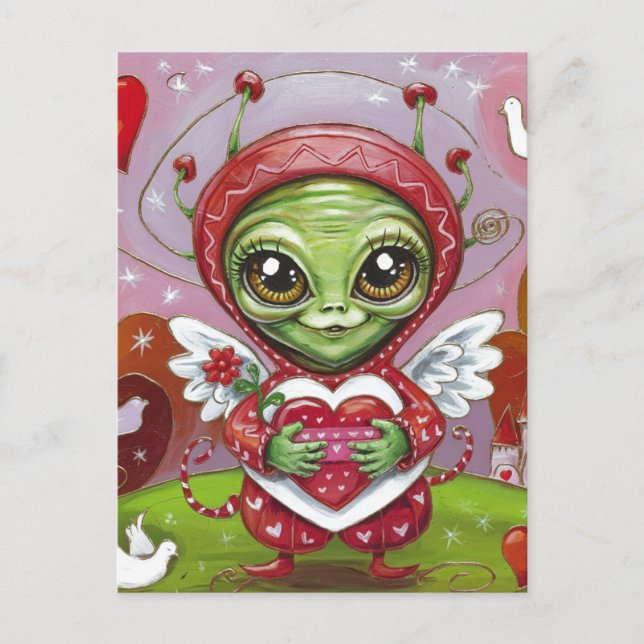 Valentine Alien Postcard (Front)