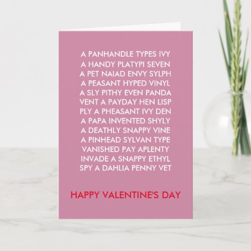 Valentine Anagrams card